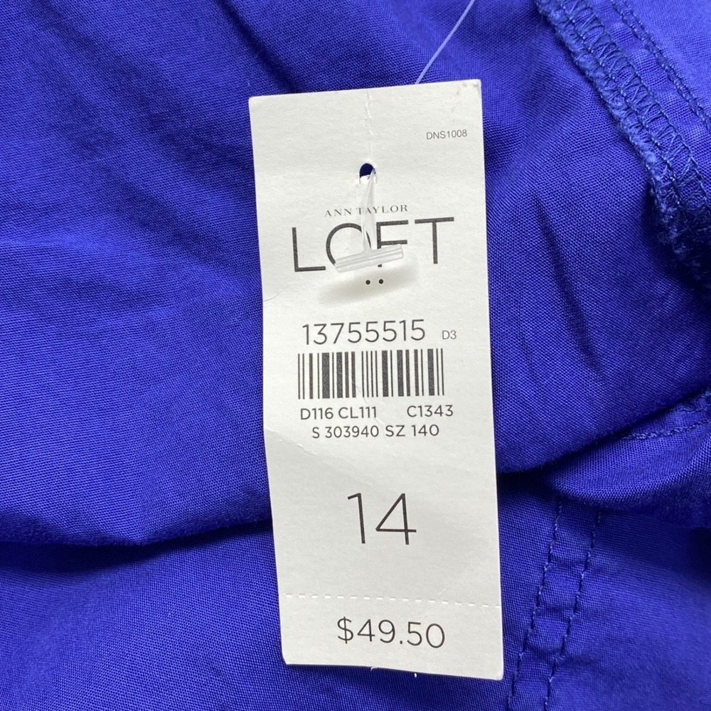 Ann Taylor LOFT Women's Original Crop Blue Capris Size 14 Pedal Pusher NWT - Picture 12 of 14